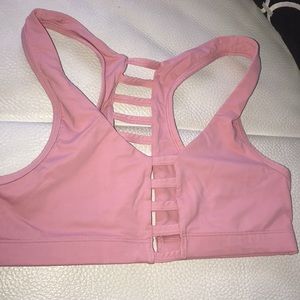 Pink sports bra
